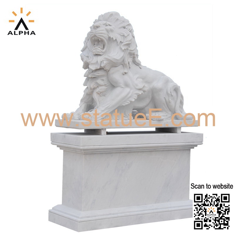 Marble lion sculpture